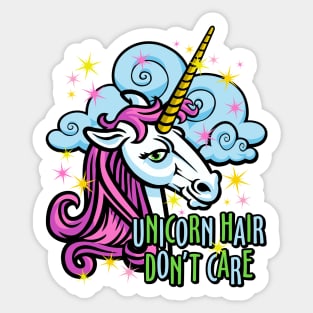 Unicorn Hair Don't Care Sticker